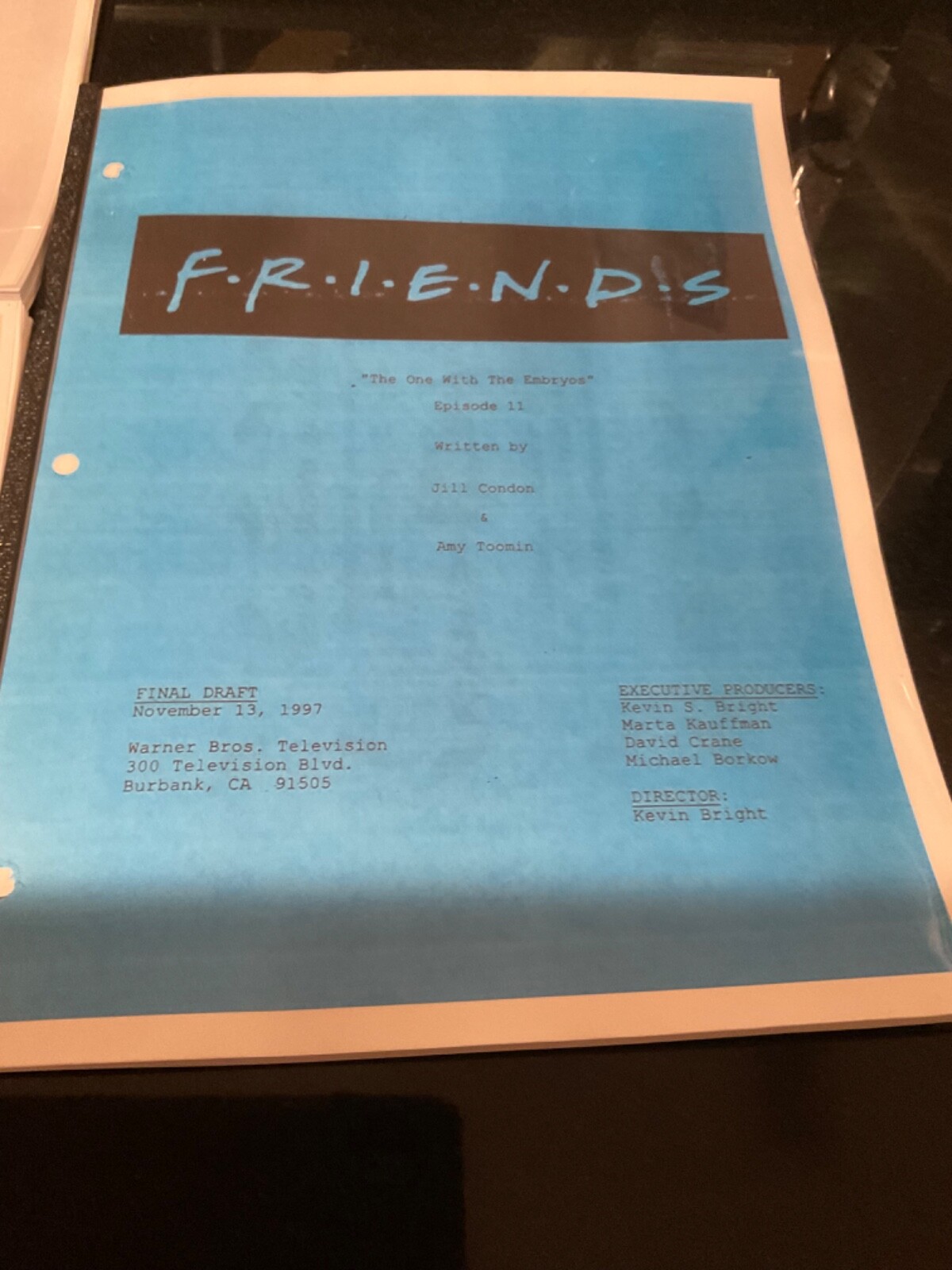 Classic Script Set FRIENDS *4 Thanksgiving episodes + 1 all-time favorite*