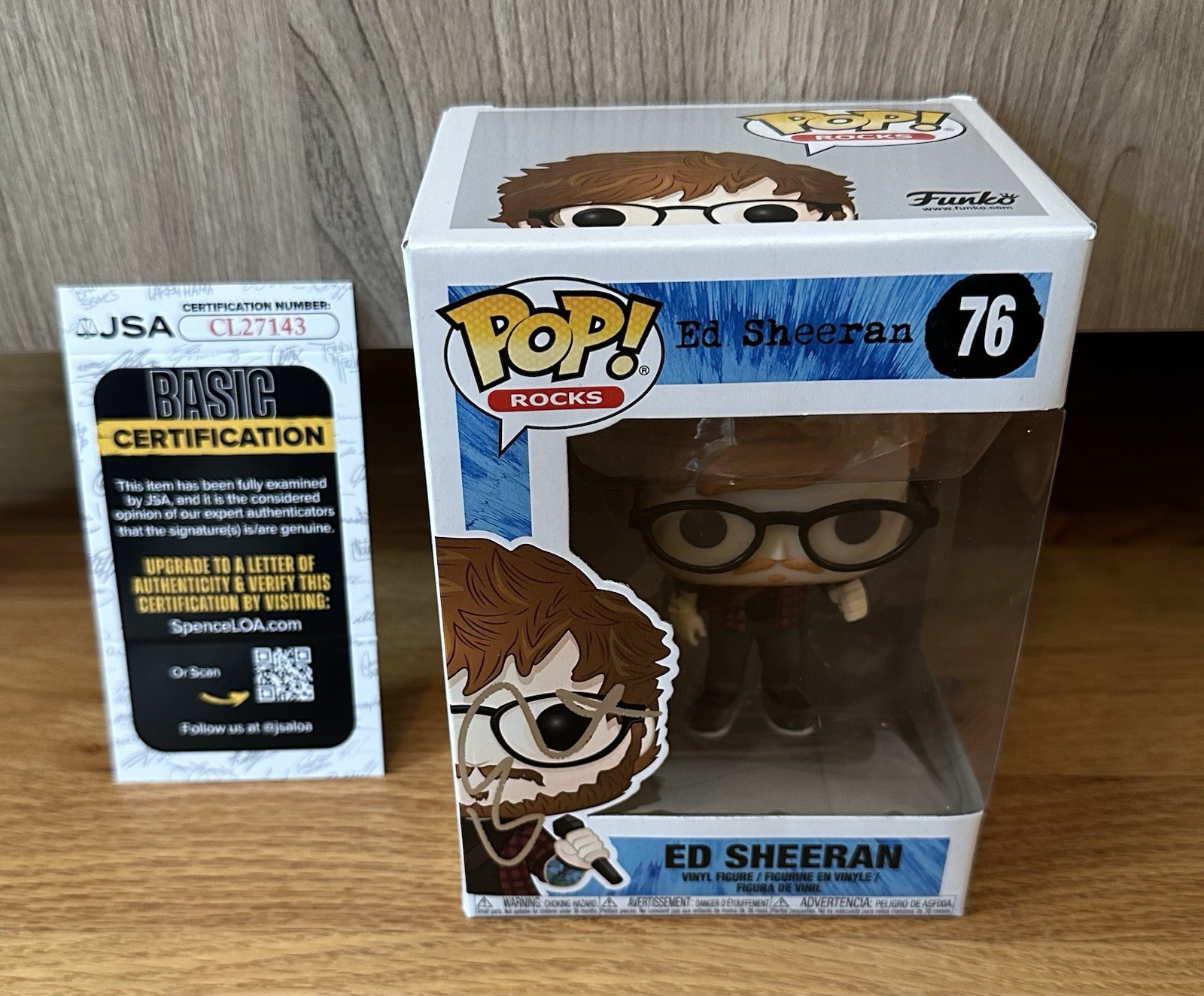 Ed Sheeran SIGNED JSA COA Funko Pop #76 Vaulted Rare Pop Rocks