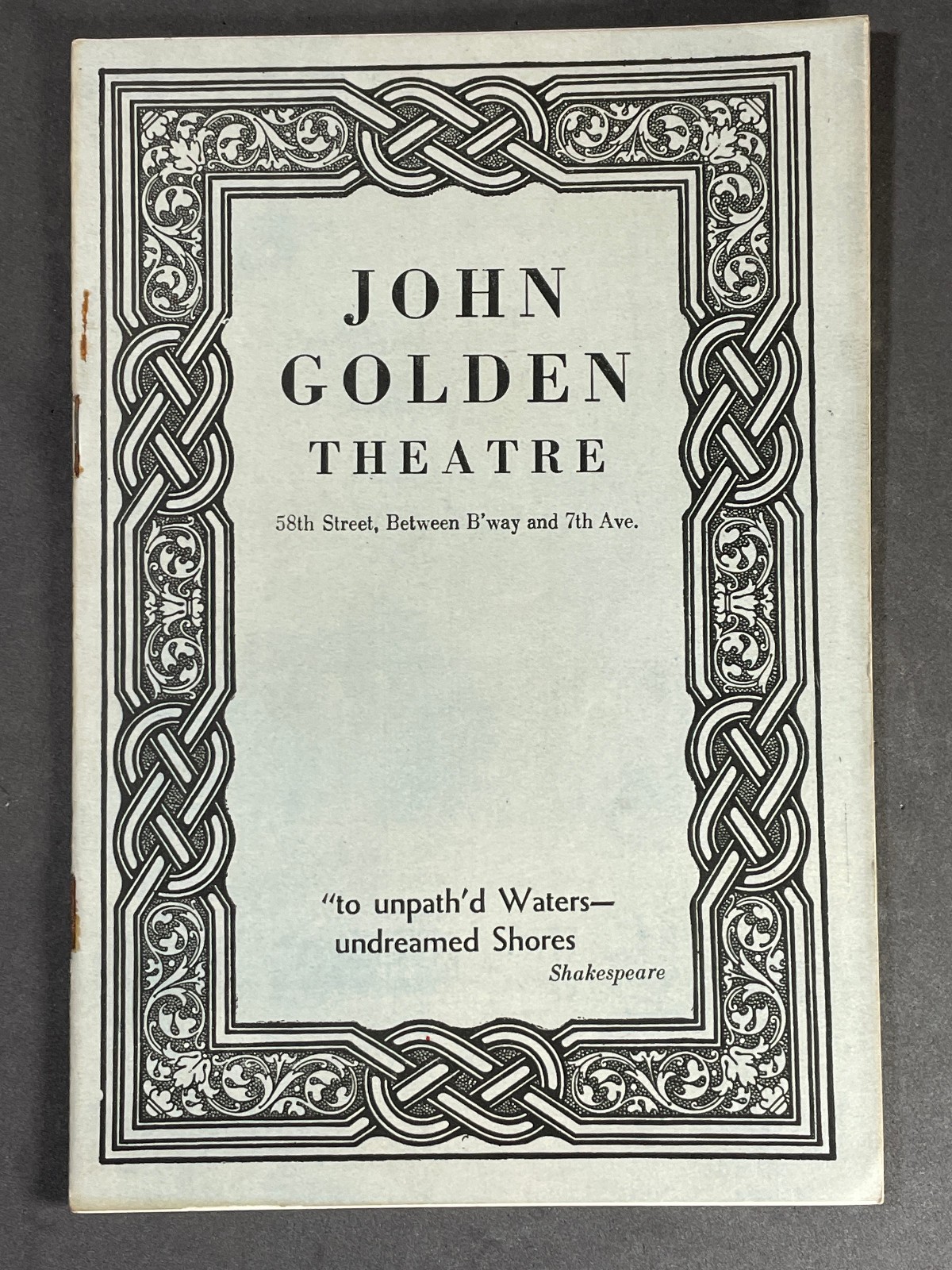 Vintage 1930 John Golden Theatre Playbill Ada Beats The Drum Mary Boland