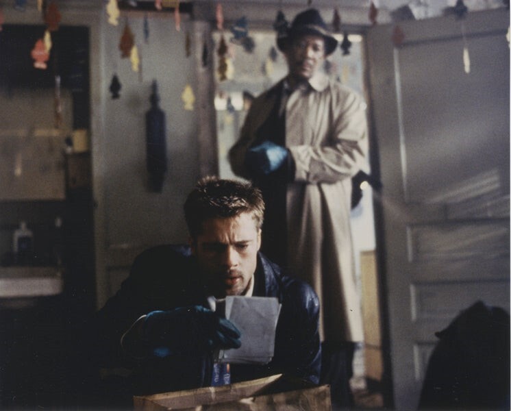 Seven Se7en 1995 Brad Pitt Morgan Freeman Vintage 8×10 Color Photo