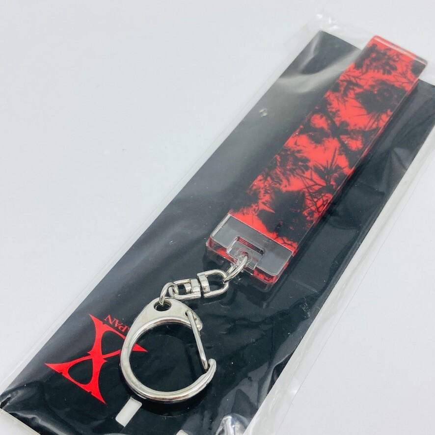 X JAPAN Red Acrylic Plate Keychain yoshiki hide Spread Beaver yoshikitty J-Rock