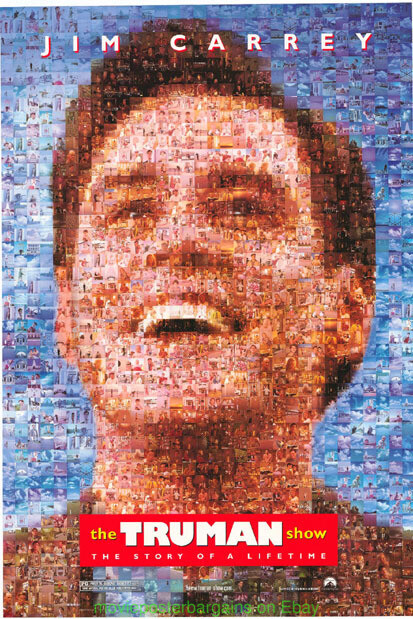 THE TRUMAN SHOW MOVIE POSTER Original 27×40 Advance Style One Sheet JIM CARREY