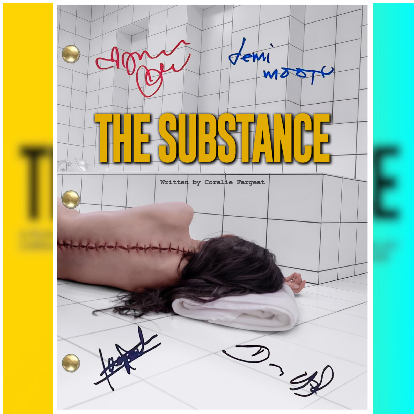 The Substance Script Autograph Signed Reprints 145 Pages- Demi Moore, Horror