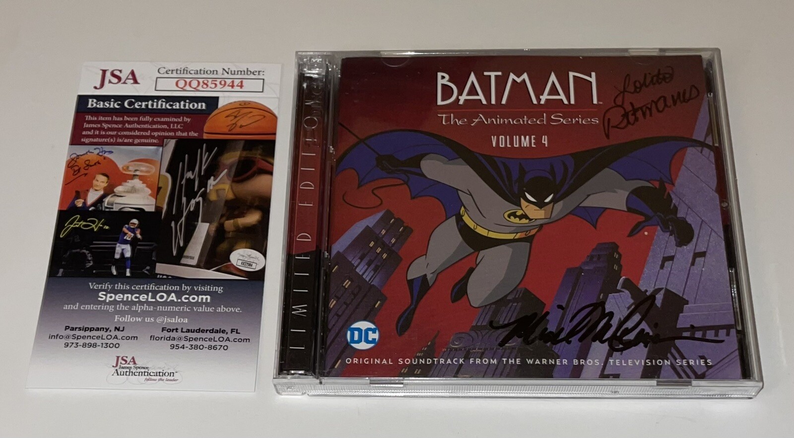 Lolita Ritmanis +1 Signed Batman Animated Series Original Soundtrack CD JSA COA