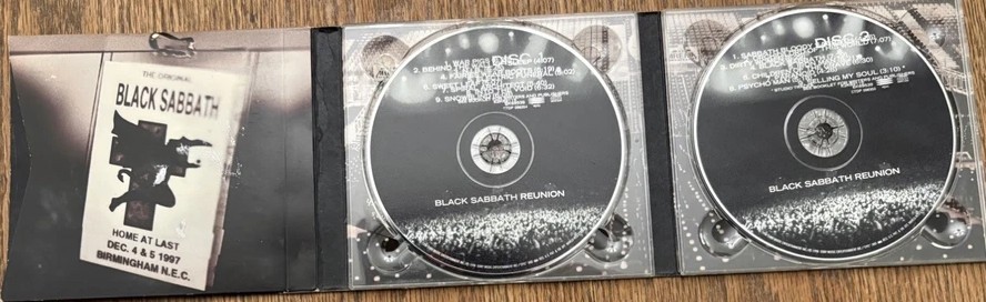 BLACK SABBATH FULLY SIGNED REUNION CD X4 SILVER SIGS GUARANTEED AUTHENTIC