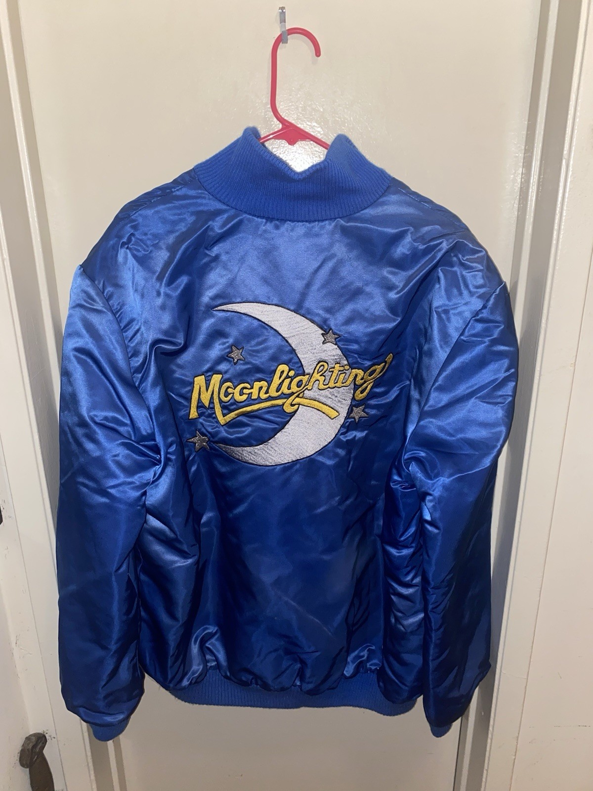 Vintage 80s Moonlighting Bruce Willis TV Show Promo Varsity Crew Jacket XXL