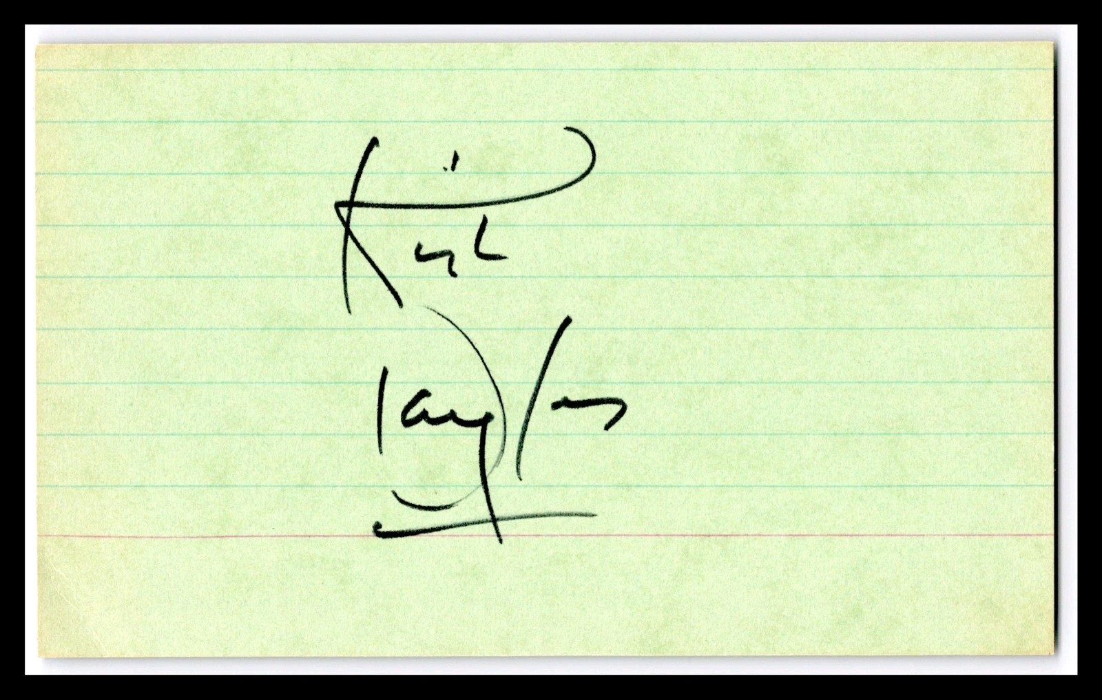 Kirk Douglas Autograph Signed 3×5 Index Card Spartacus Actor Vintage