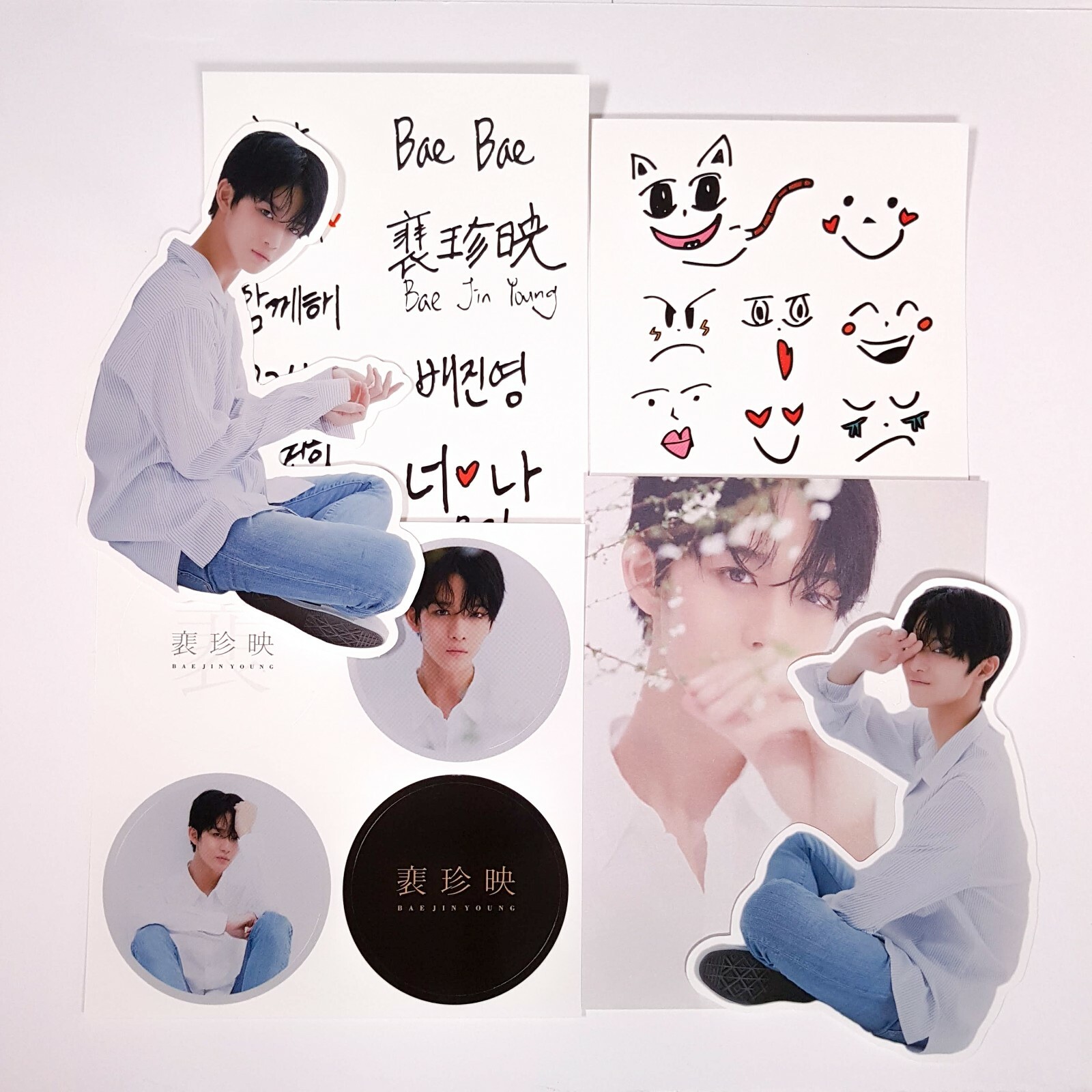 BAE JIN YOUNG from WANNAONE Fan Club Official Sticker & Message Card Set KPOP