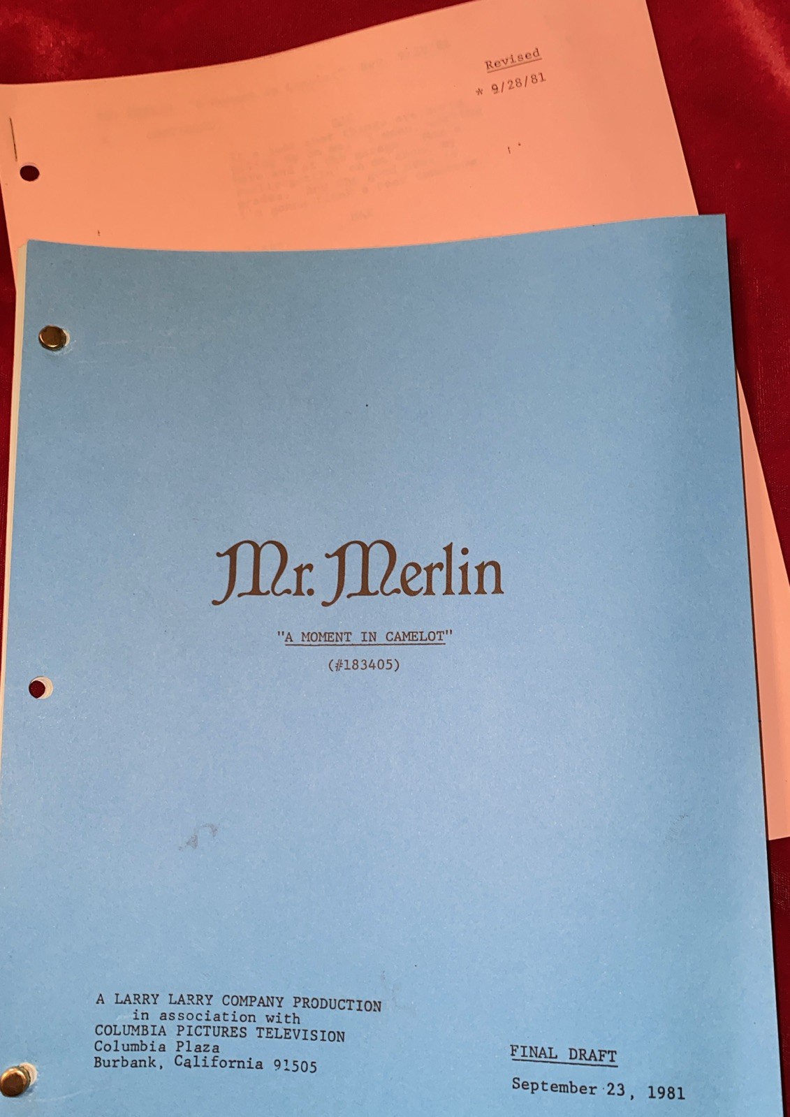 MR. MERLIN 1981 Original TV Show Scripts Two Faces of Zac & A Moment In Camelot
