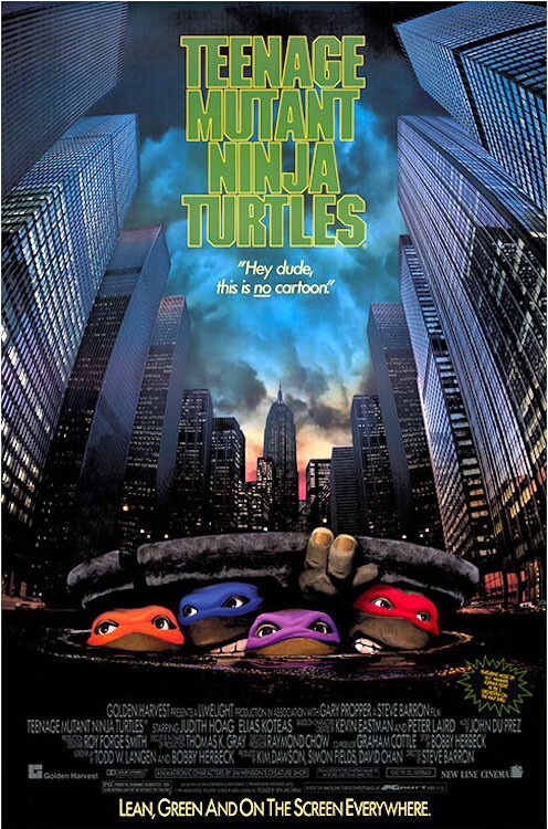TEENAGE MUTANT NINJA TURTLES MOVIE POSTER WITH CREDITS NEW 24×36 FREE SHIP
