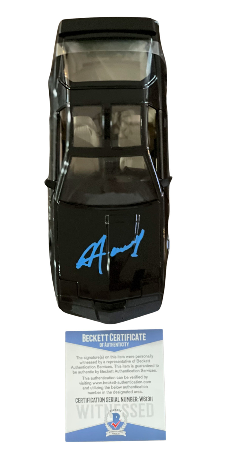 DAVID HASSELHOFF SIGNED AUTOGRAPH KITT 1:24 DIECAST CAR – KNIGHT RIDE BECKETT 1