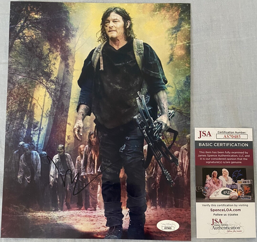 NORMAN REEDUS Authentic Hand-Signed THE WALKING DEAD 8.5” X 11” Photo w/ JSA COA