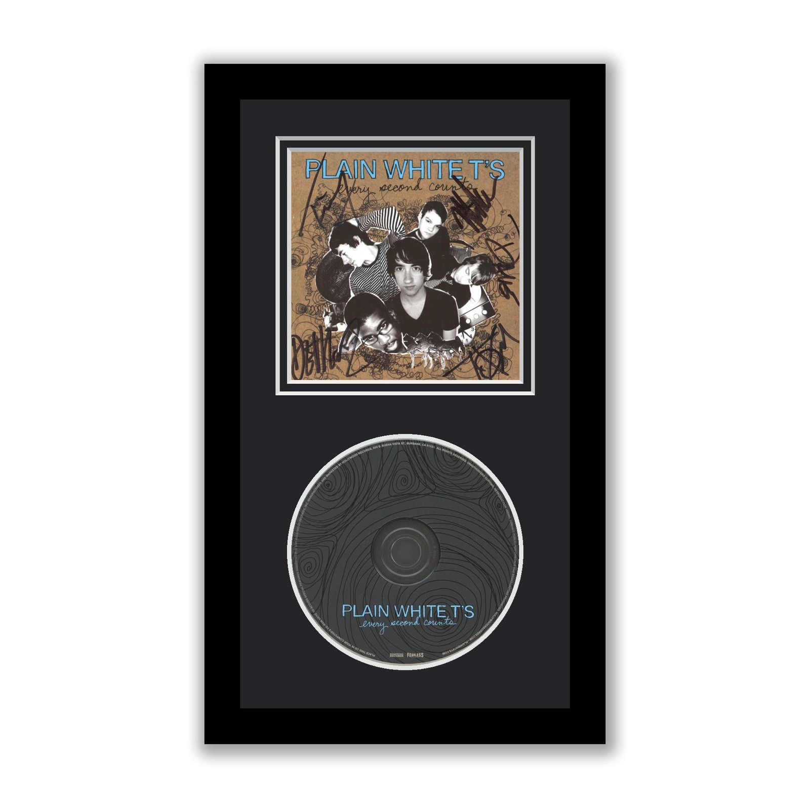 Plain White T’s Autographed Signed Framed CD Every Second Counts ACOA