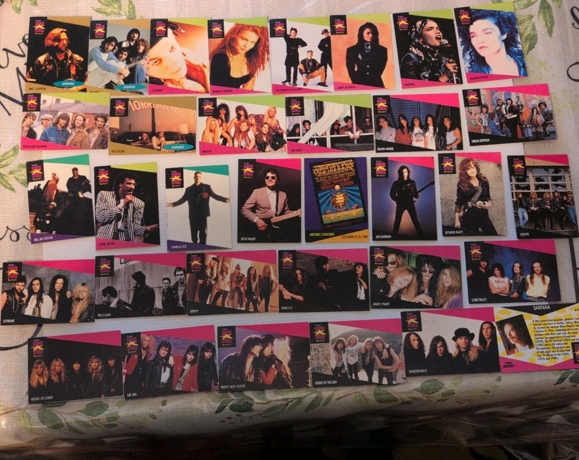 Pro Set SuperStars MusiCards Trading Cards Partial Set Rock Artist, Groups
