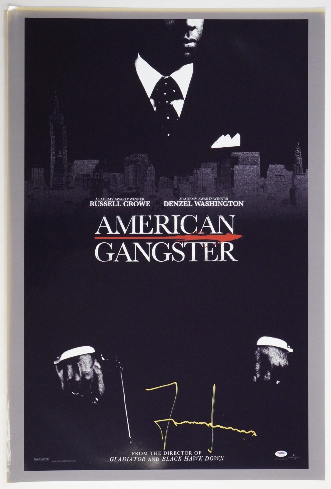 Frank Lucas Signed American Gangster 27×41 Movie Poster PSA/DNA COA Auto’d 245
