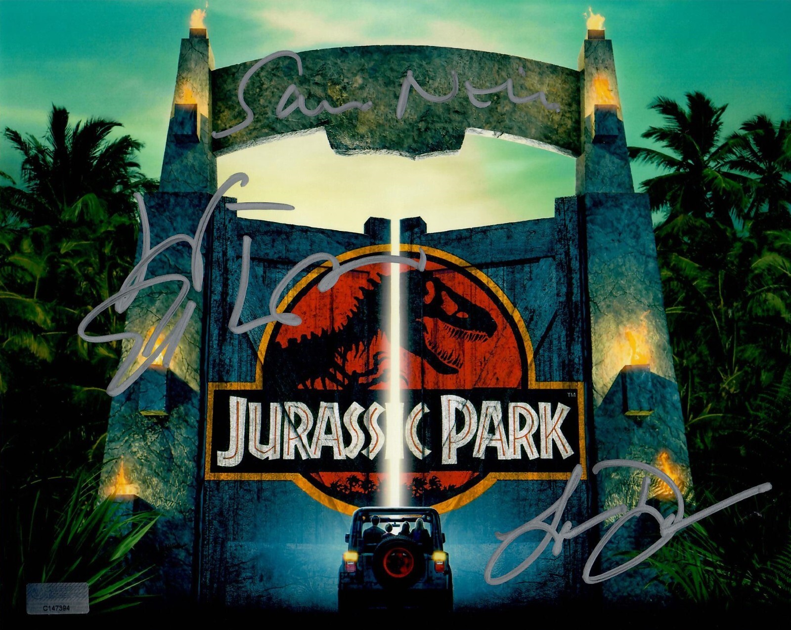 Laura Dern Jeff Goldblum Sam Neill ‘Jurassic Park’ Original Autographed 8×10 CoA