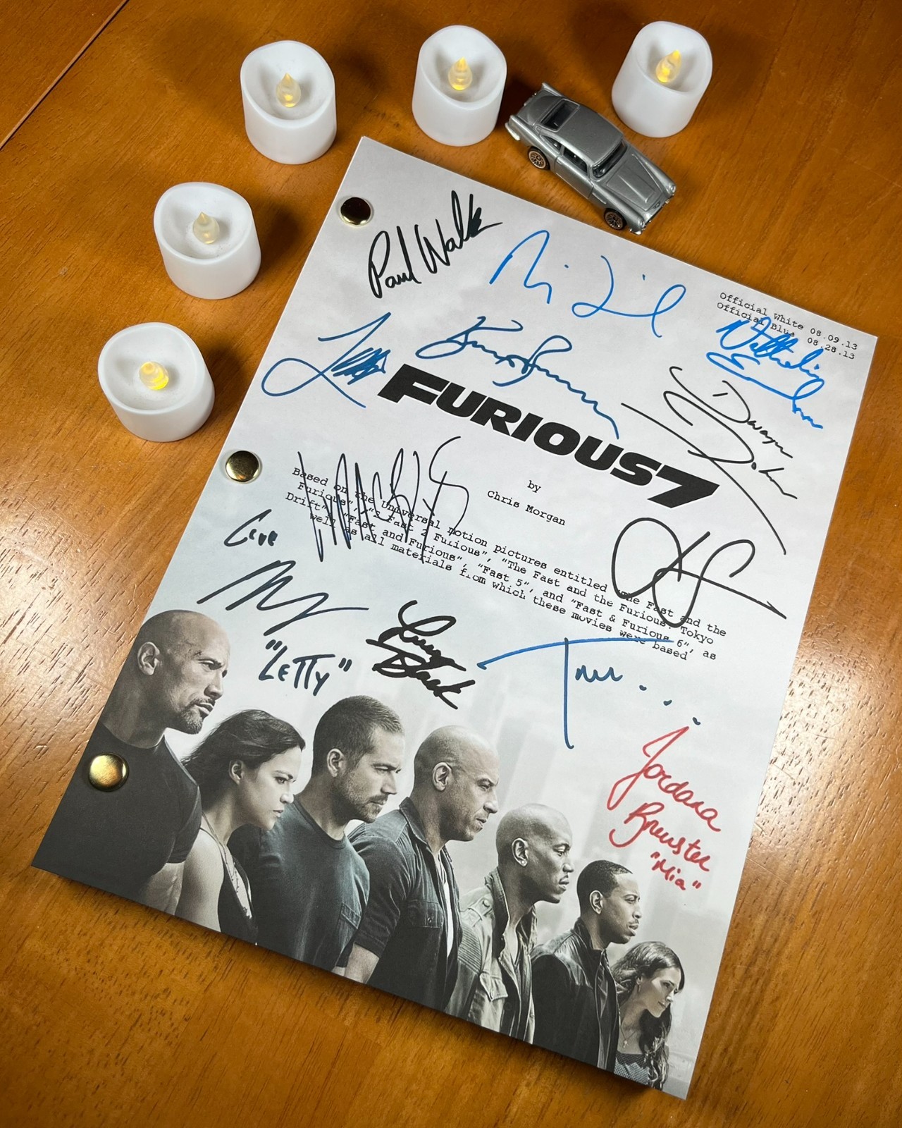 Furious 7 Script Signed- Autograph Reprints- 135 Pages- Fast and Furious 7