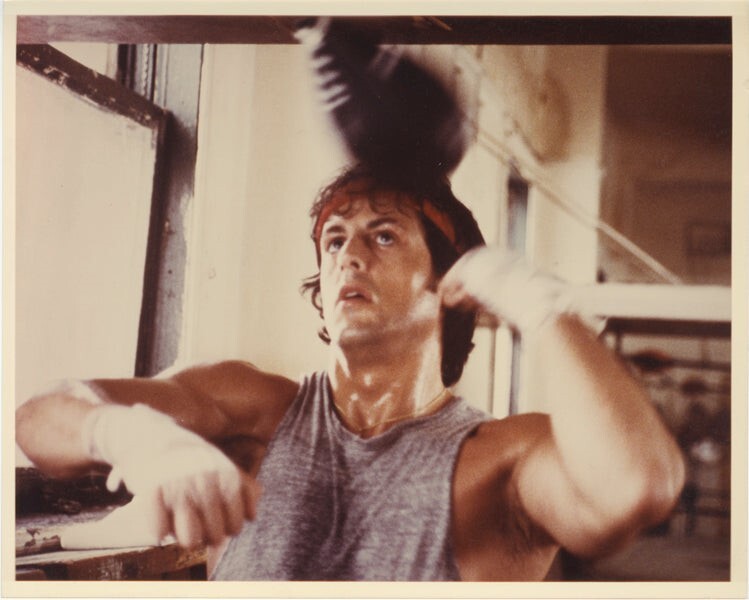 Sylvester Stallone Rocky Boxer Training in Boxing Gym Vintage 8×10 Color Photo