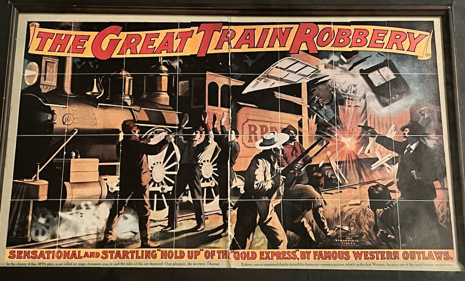 The Great Train Robbery Vintage Reproduction Lobby Card Poster Western Film 1903