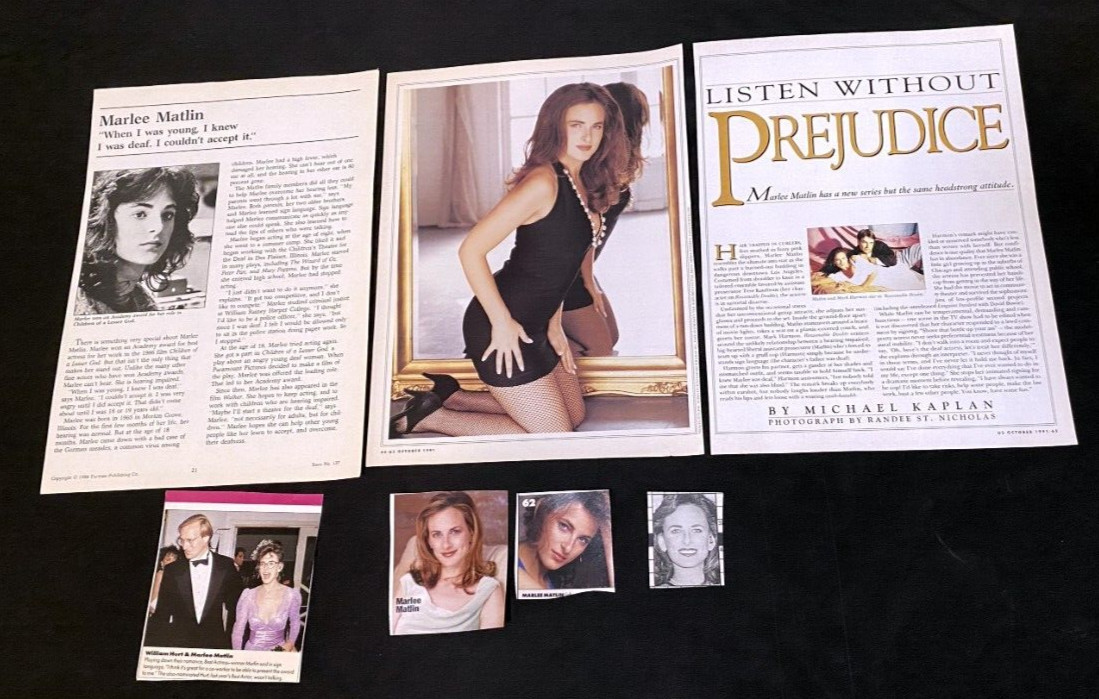 Marlee Matlin LOT OF MAGAZINE CLIPPINGS 80’s 90’s