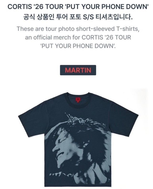 CORTIS ‘PUT YOUR PHONE DOWN’ Tour Photo T-Shirt Martin L SIZE (limited /Soldout)