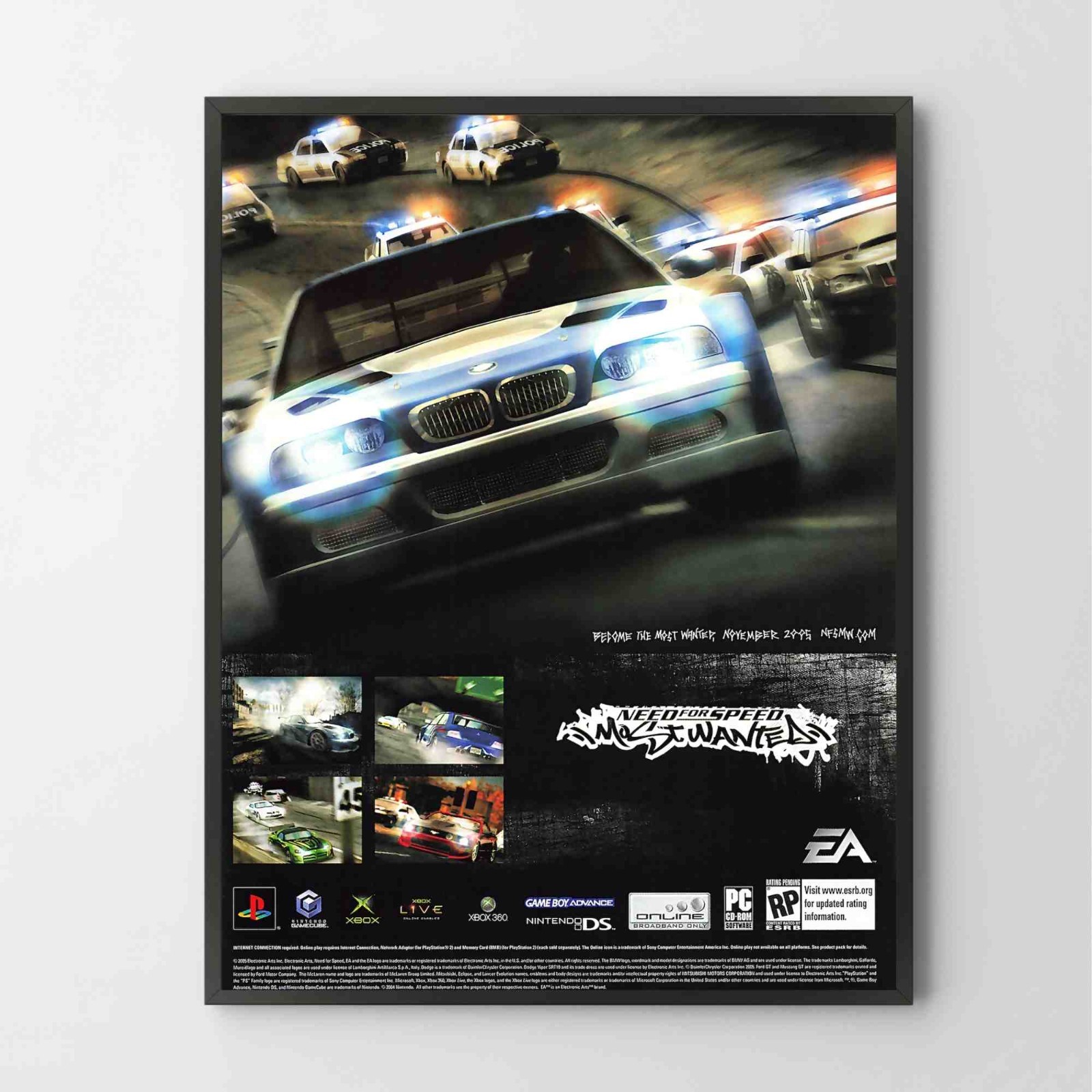 Poster Need For Speed Most Wanted PS2 XBOX Glossy Unframed Poster Print G0758