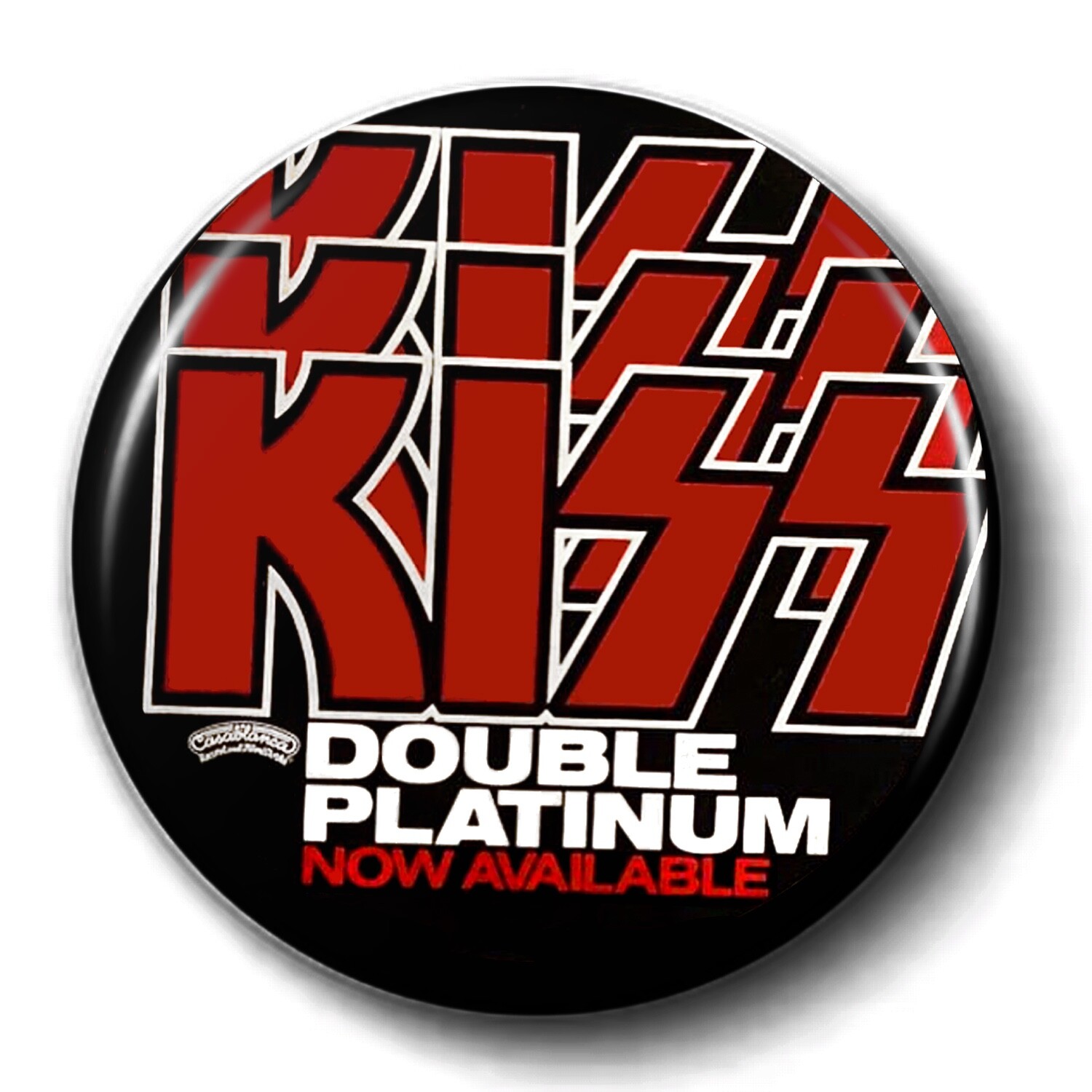 KISS 3″ Pinback Button – DOUBLE PLATINUM PROMO ARTWORK