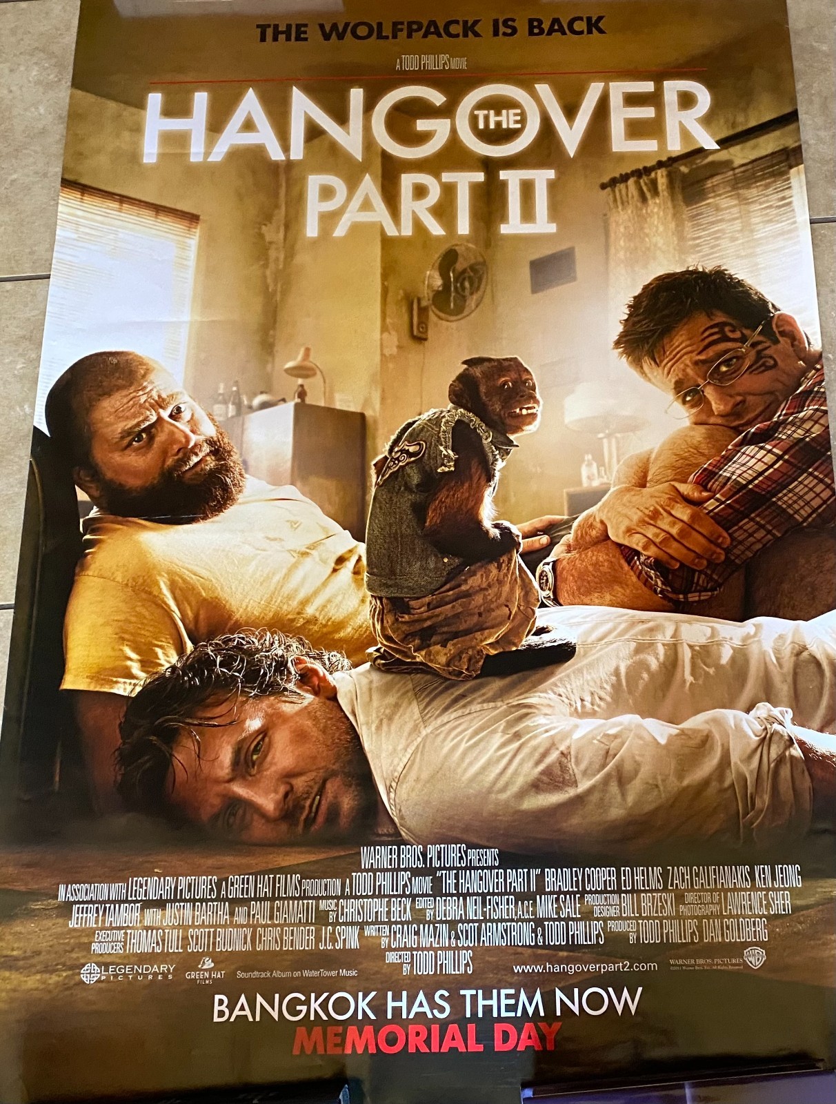 The Hangover Part II Movie Poster 2011 Orig 27″ X 40″ One Sheet DS Rolled VG /NM
