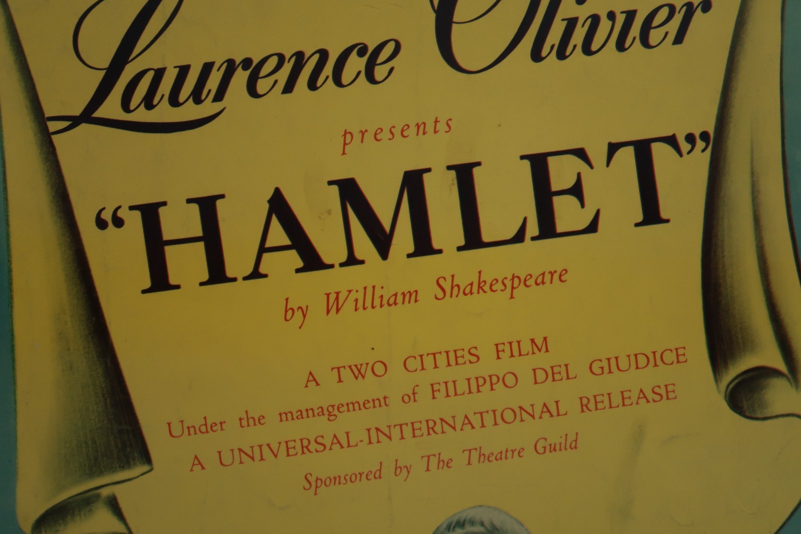 Hamlet 1949 Poster Insert 14 x 36 NSS 49/15 Laurence Olivier William Shakespeare