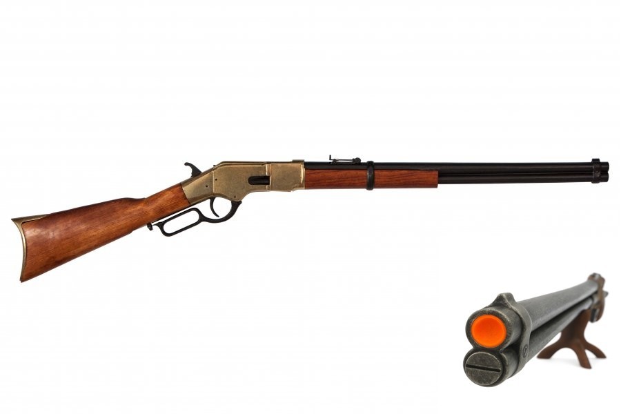 Denix M1866 Non-Firing Lever Action Collectible Replica Rifle Brass Finish