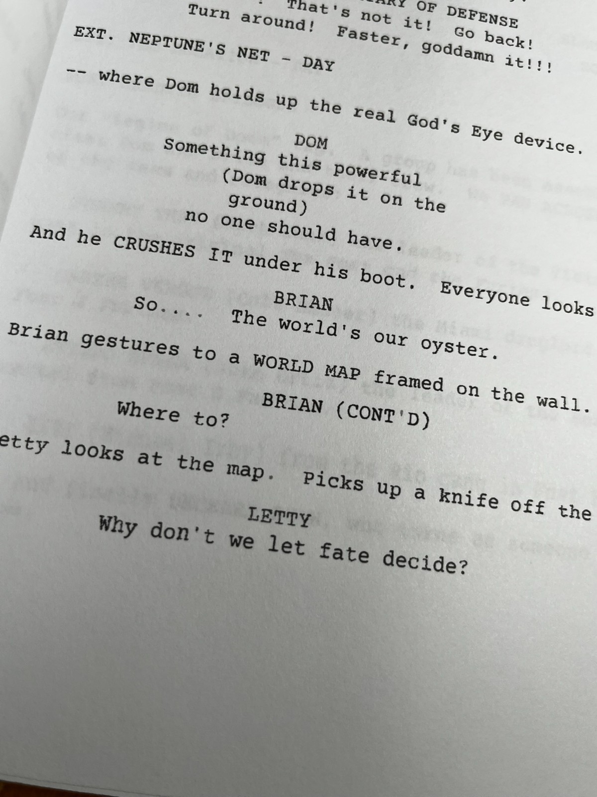 Furious 7 Script Signed- Autograph Reprints- 135 Pages- Fast and Furious 7