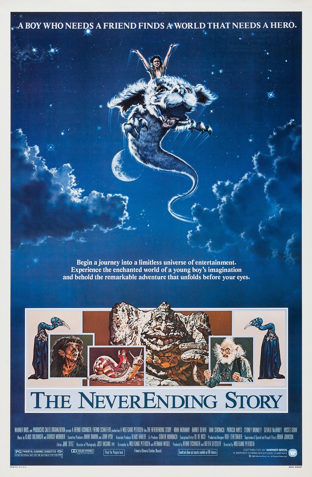 1984 The Neverending Story Movie Poster 11X17 Atreyu Childlike Empress Fantasia