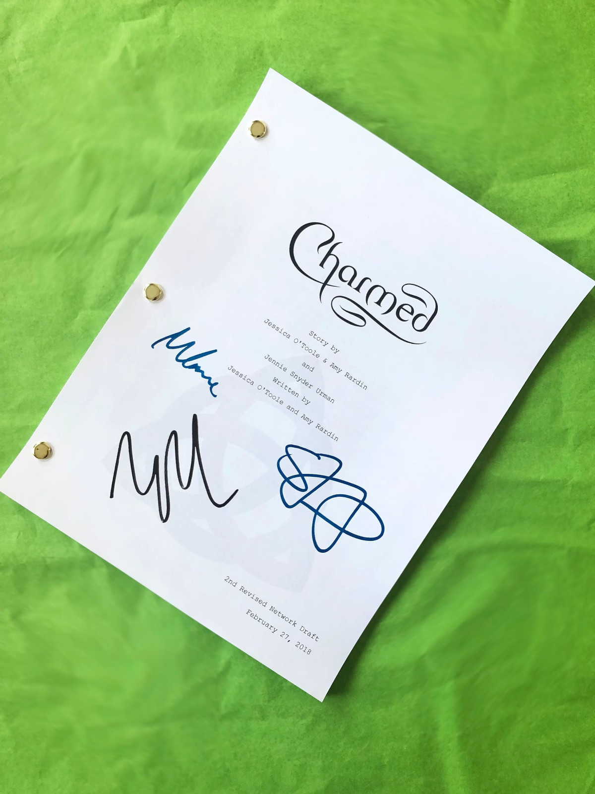 Charmed 2018 Pilot Episode Script 61 Pages Melonie Diaz, Sarah Jeffery Autograph