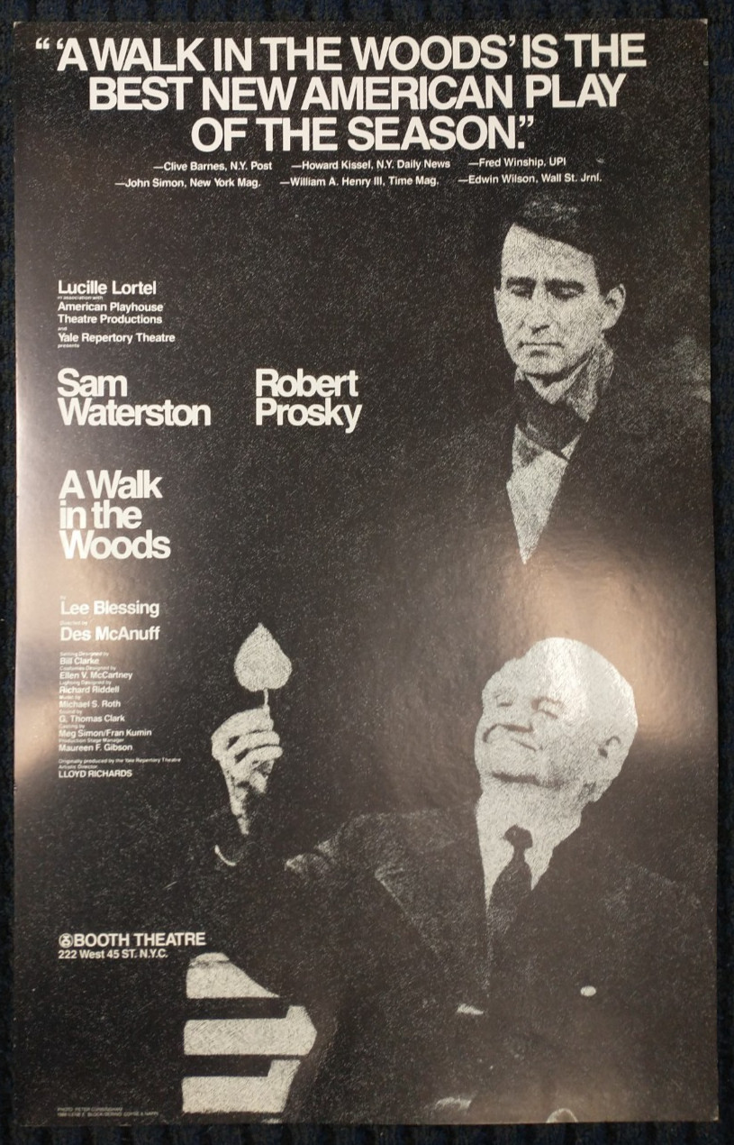 A Walk in the Woods Broadway Theater 1988 Window Card Poster 14×22″