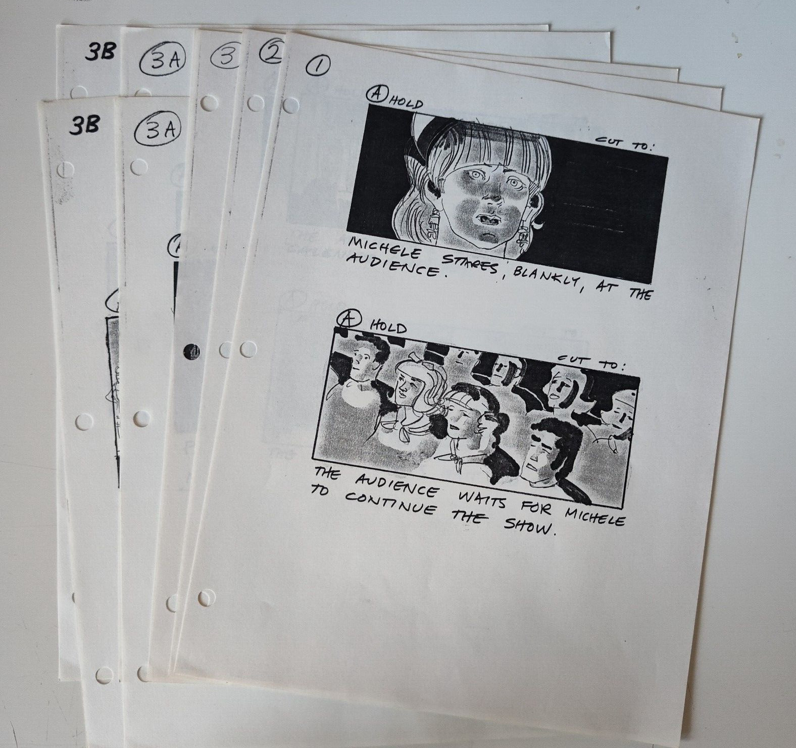 GREASE 2 STORYBOARD MOVIE PRODUCTION STAT ART LOT CARL ALDANA MICHELLE PFEIFFER