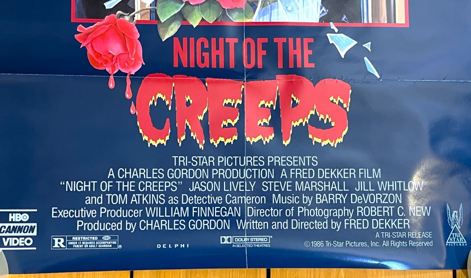 Night Of The Creeps 1986 Original Video Movie Poster Halloween Horror Film 39×27