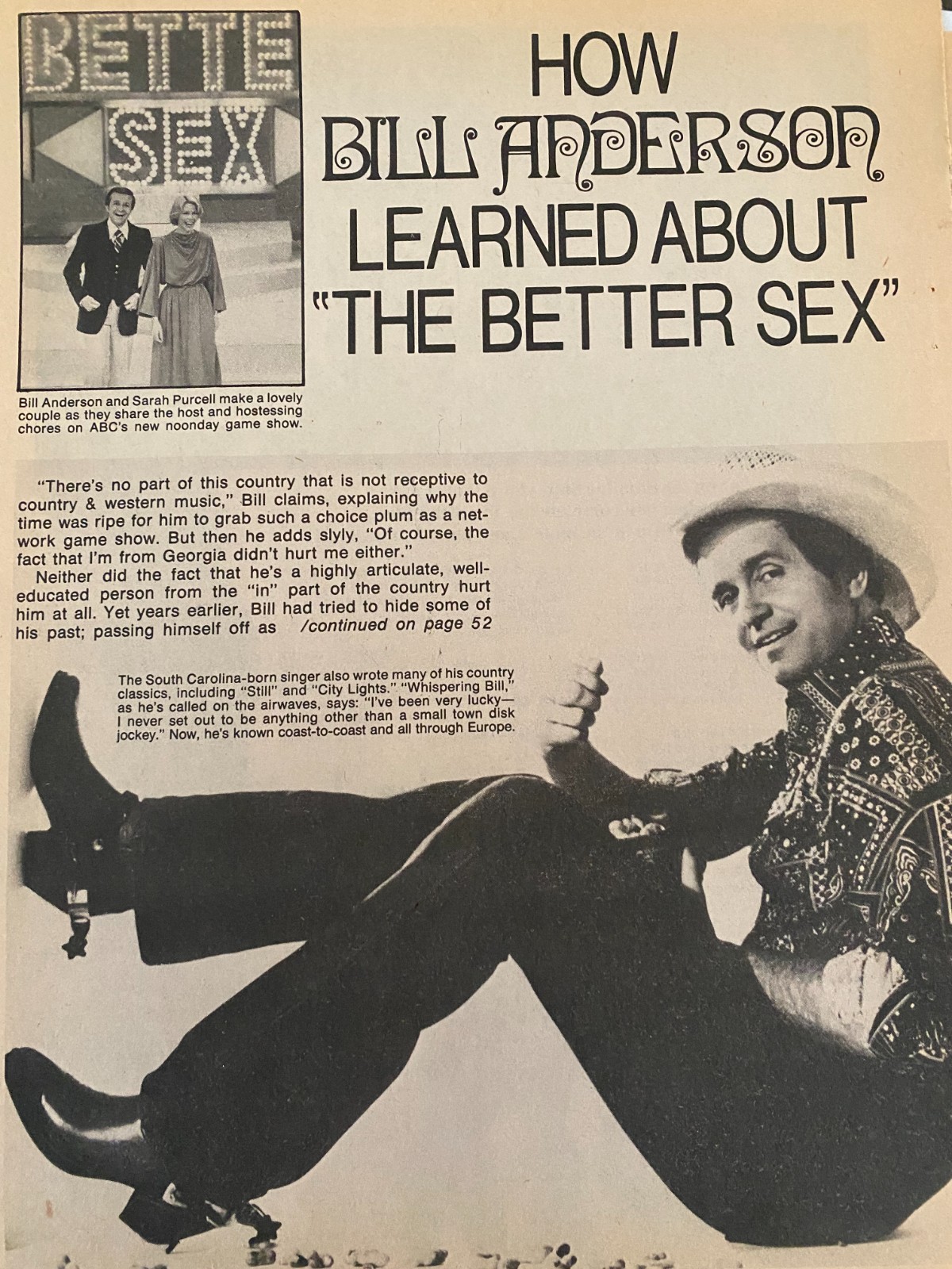 Bill Anderson, Two Page Vintage Clipping
