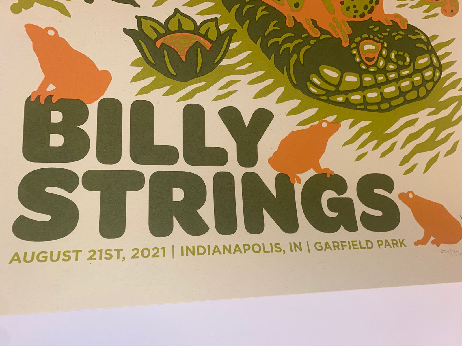 Billy Strings Indianapolis IN Poster 2021 Official Silkscreen S/N Show Edtn