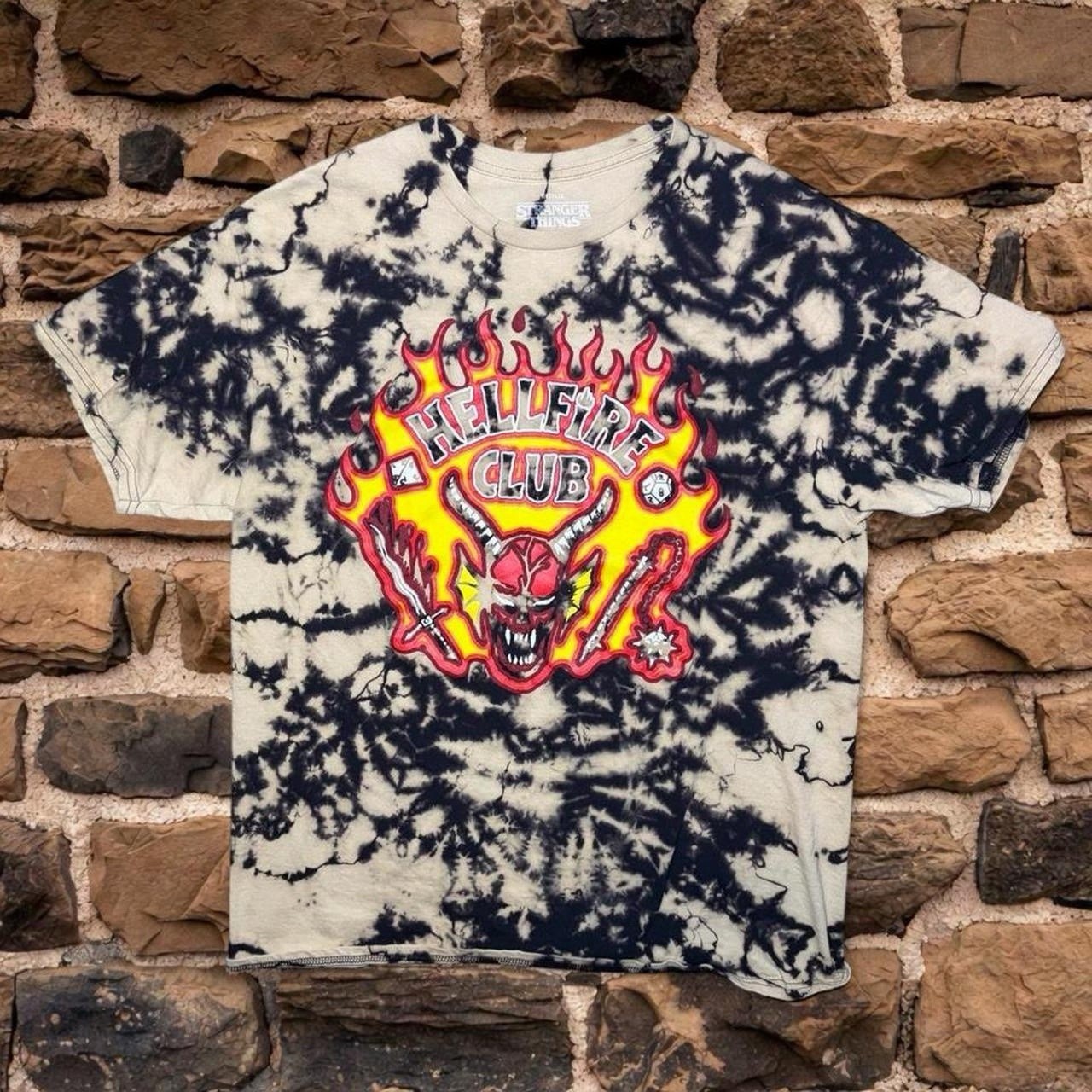 Handmade Custom Stranger Things Hellfire Club Reverse Tie Dye Mens Size L 1 of 1