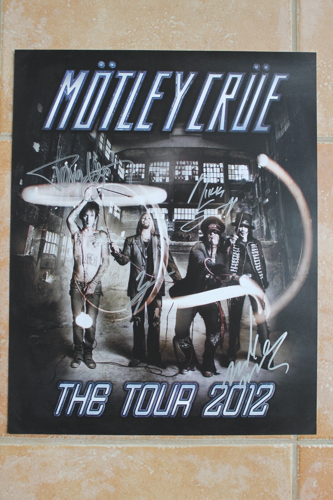 Nikki Sixx Mick Mars Neil Lee Autographed Signed Motley Crue Concert Tour Poster
