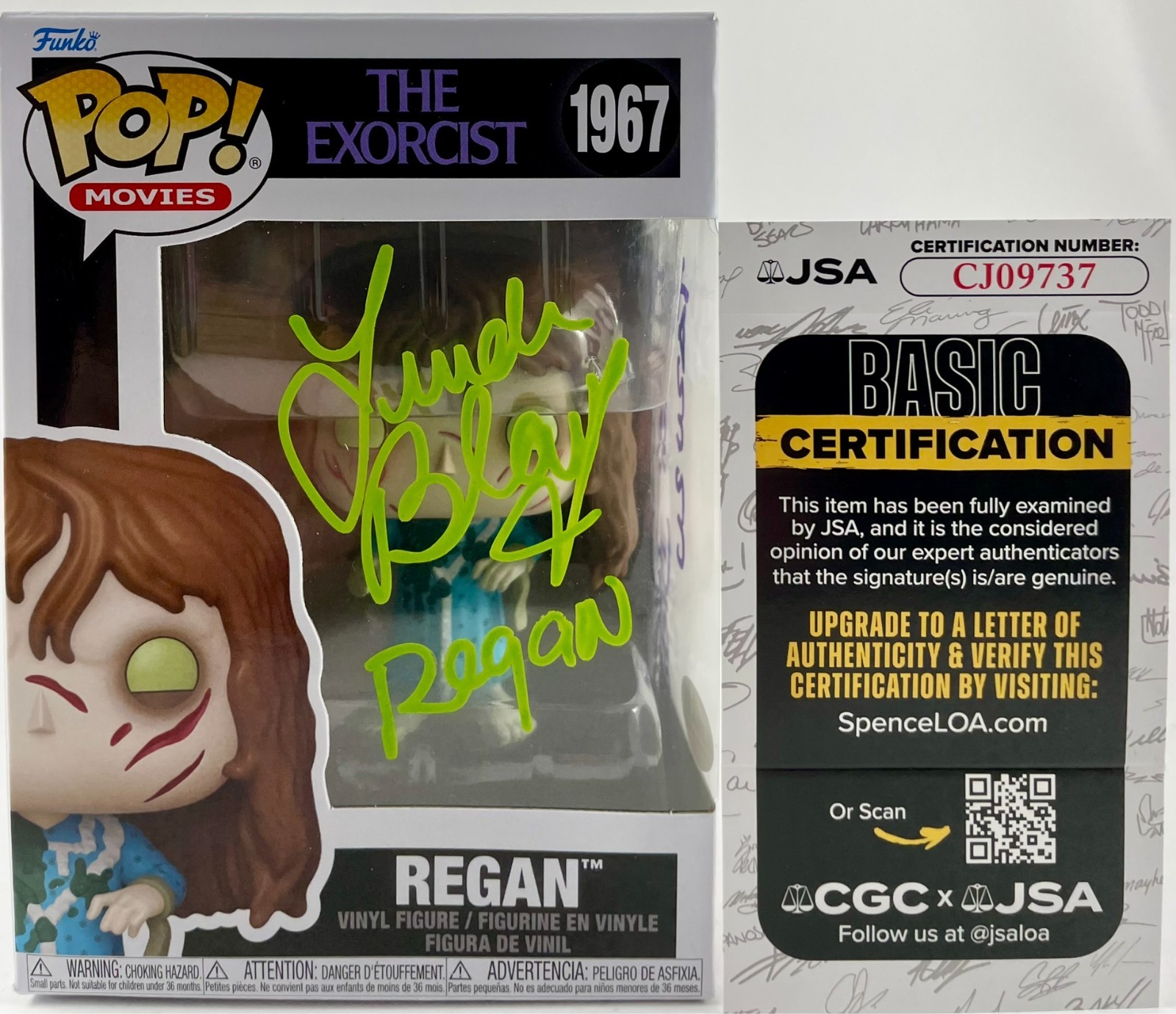 Linda Blair & Eileen Dietz Signed The Exorcist Regan Funko POP! Vinyl JSA COA