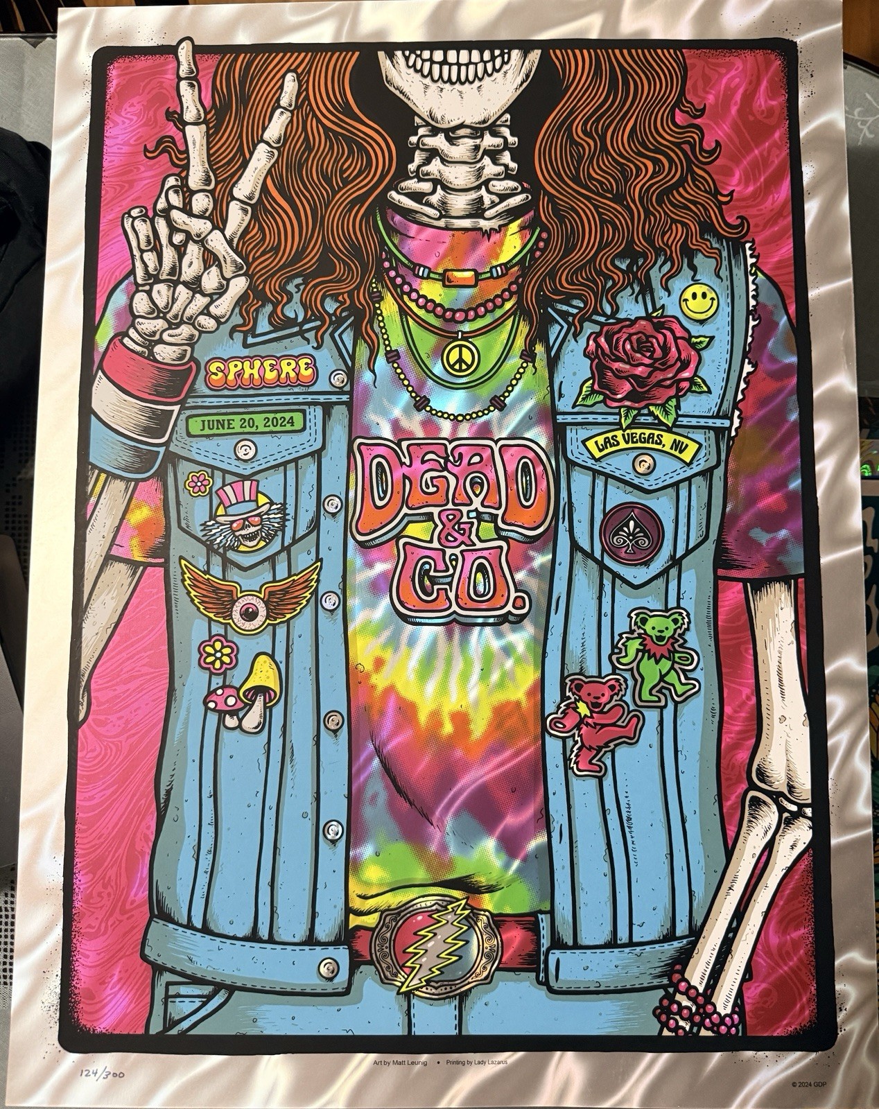 Grateful Dead Sphere Las Vegas June 15 & 20 2024 Concert Poster 124/300