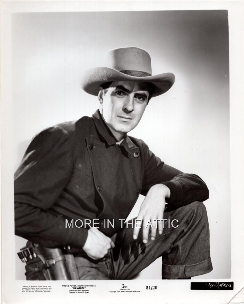 TYRONE POWER COWBOY WESTERN FILM NOIR ORIG VINTAGE RAWHIDE PORTRAIT STILL #2