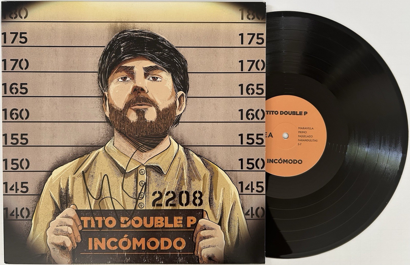 TITO DOUBLE P SIGNED “INCOMODO” VINYL PESO PLUMA CORRIDOS RARE LIMITED – JSA COA