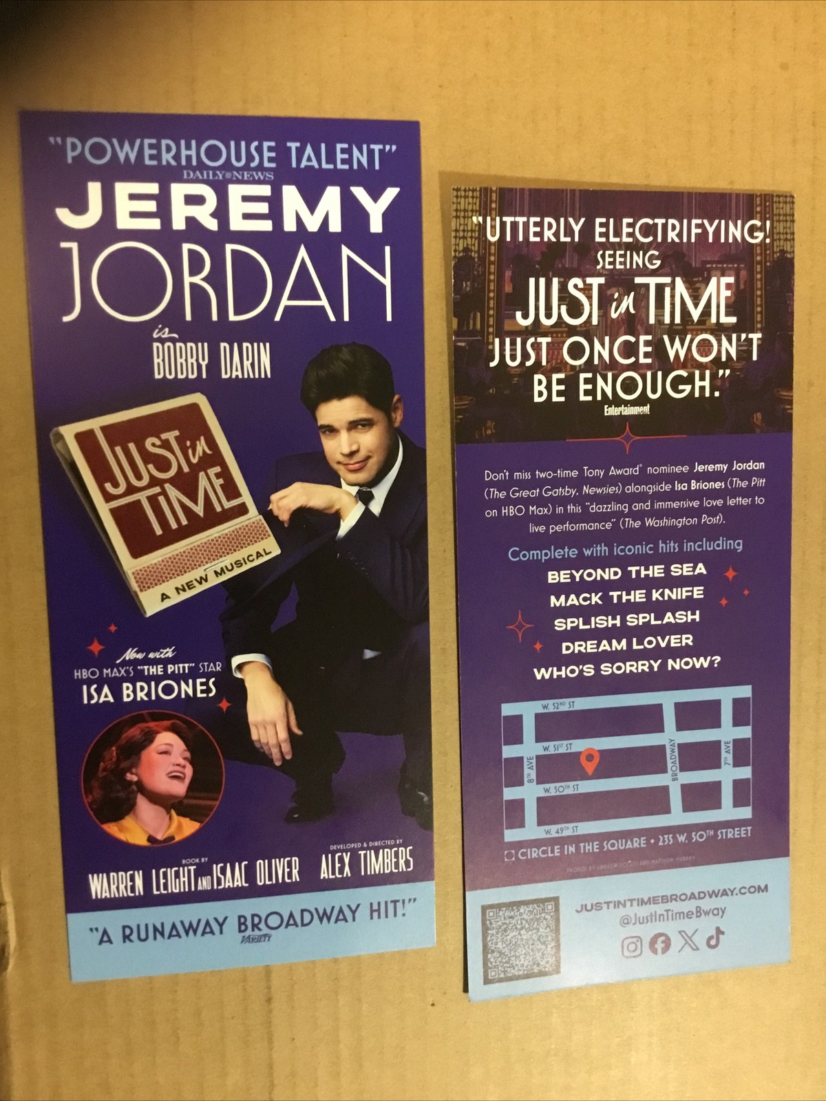 JUST in TIME Musical Broadway Now with “THE PITT” Star ISA BRIONES…2026 FLYER