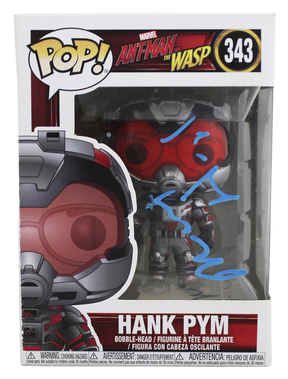 Michael Douglas Ant-Man Signed Hank Pym #343 Funko Pop Vinyl Figure JSA #AY40654