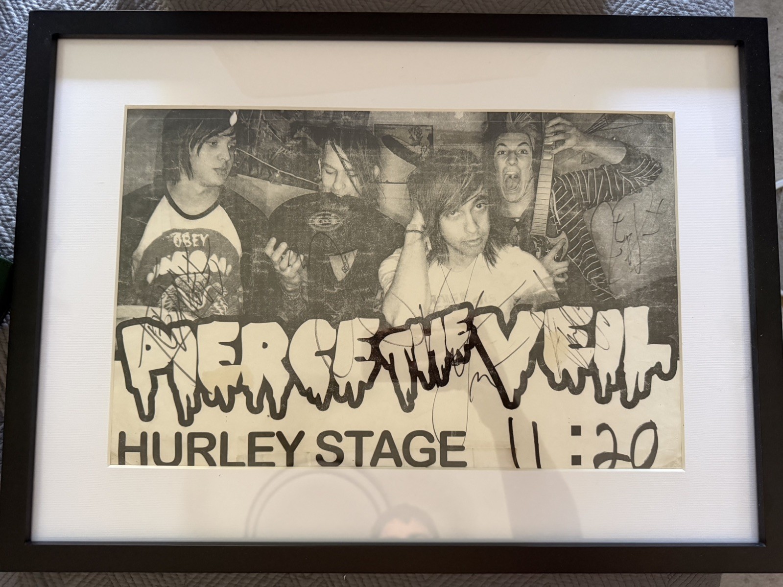 Pierce the Veil Band Auto: Vintage Warped Tour Poster 2009