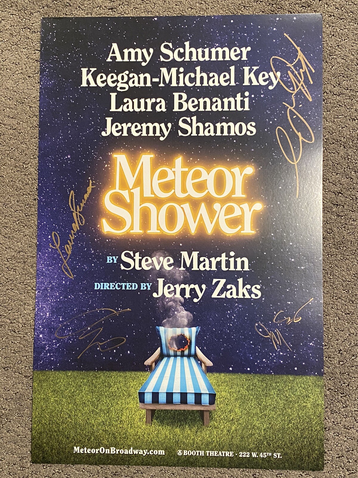 Meteor Shower 14×22″ Signed Broadway Window Card Amy Schumer Laura Benanti