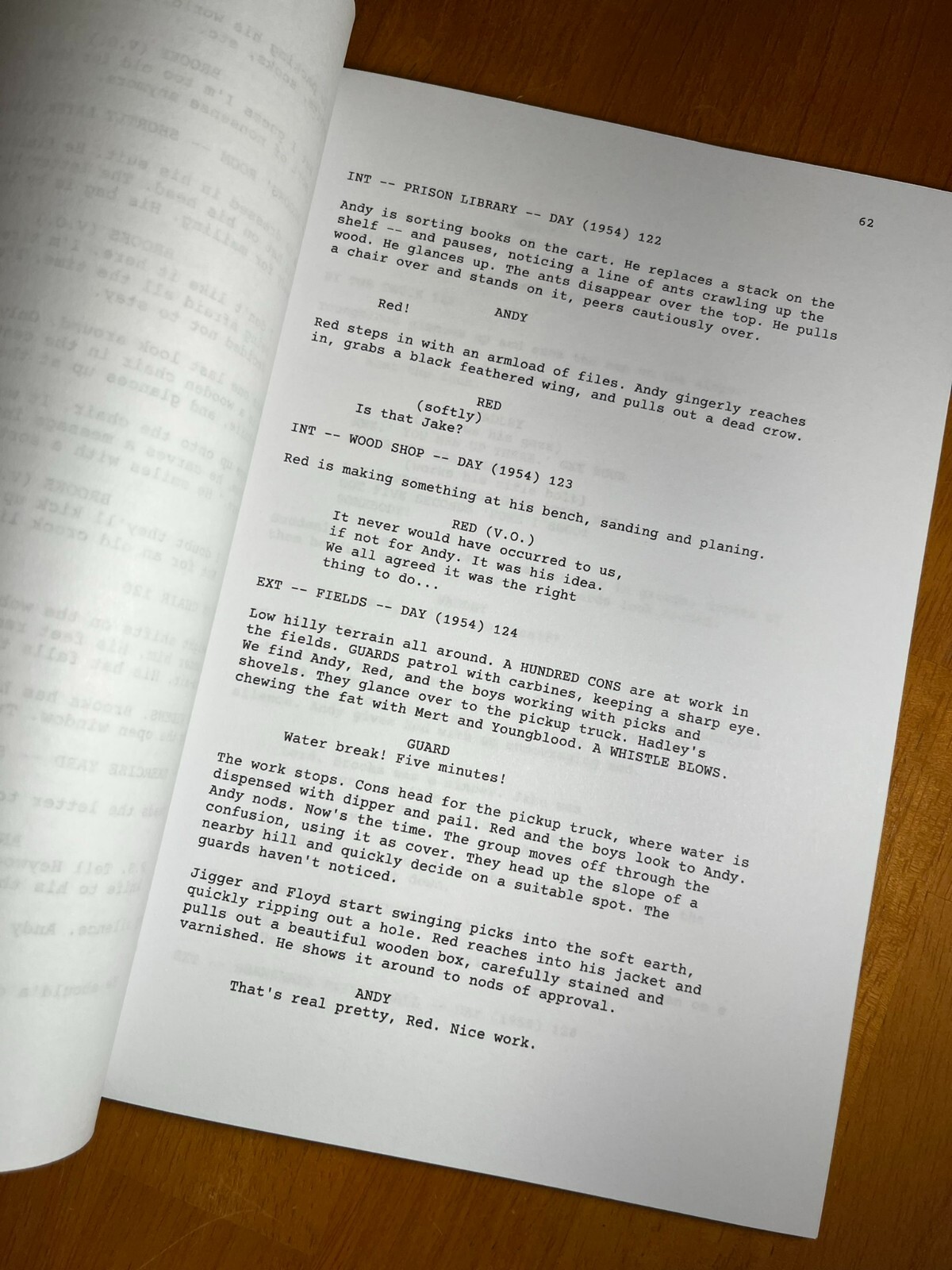 The Shawshank Redemption Script Signed- Autograph Reprints- 125 Pages