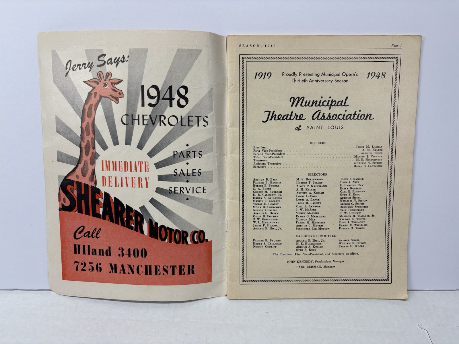 1948 St. Louis Municipal Opera Program Magazine-Theatre-Missouri Antique